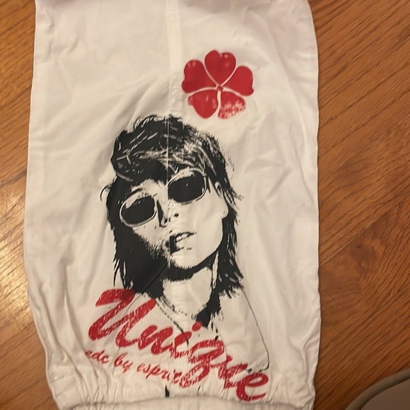 EDC by Esprit White Cargo Parachute Pants with Prints 100% cotton. - Picture 3 of 7